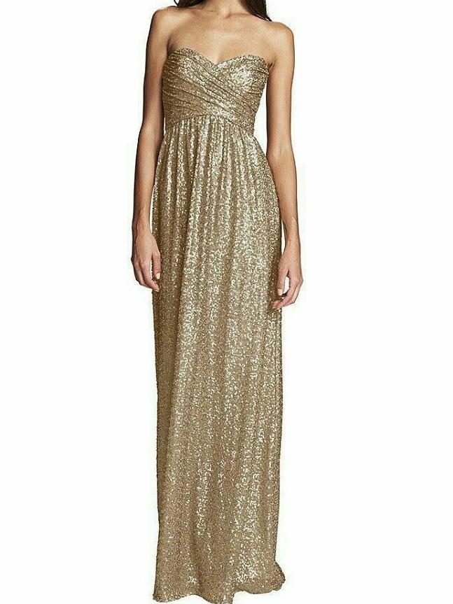 Golden Sequins Tube Maxi Dress