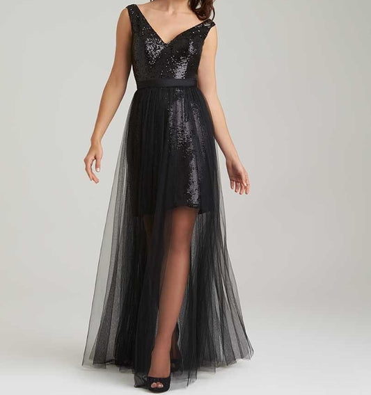 Sequins With Detachable Net Skirt