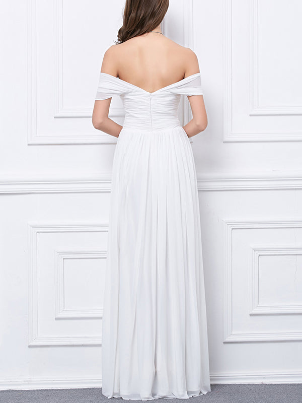 White Off Shoulder Maxi Dress