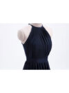 High Neck Halter Pleated Bodice Chiffon Bridesmaid Dress Long