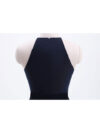 High Neck Halter Pleated Bodice Chiffon Bridesmaid Dress Long