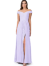 Lilac Off Shoulder Maxi and Evening Dress with slit