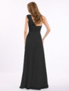 Enigma Black One Shoulder Drape Maxi Dress