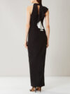 Black and White Ruffle Frill Maxi Dress
