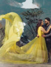 Yellow Prewedding Mega Trail Gown