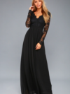 Awaken My Love Black Long Sleeve Lace Maxi Dress