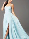 Long Square-Neck Formal Prom Dress