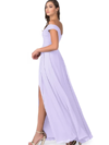 Lilac Off Shoulder Maxi and Evening Dress with slit