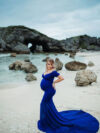 Maternity Sexy Pure Color V Neck Dress