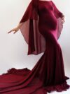 GLORIA Maternity Dress Fitted Maxi Dress with Cape