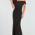 Scuba black Off Shoulder Bodycon Maxi Dress