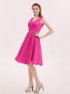Hot Pink V Neck Midi Dress