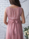 Onion Pink Vertical Drape Maternity Dress with belt