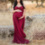 Maternity Off Shoulder Black Gown For Photography