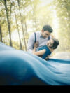 Teal Green One Shoulder Prewedding Mega Trail Gown