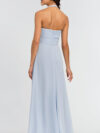 Sky Blue Drape Halter Maxi Dress
