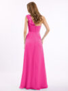 Hot Pink One Shoulder Drape Dress