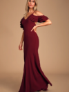 Forever Smitten Burgundy Cold-Shoulder Maxi Dress