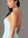 Long Square-Neck Formal Prom Dress