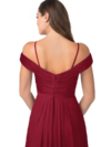 Maroon off shoulder Maxi Dress with slit