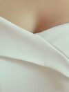 White Off Shoulder Fitted Midi Dress