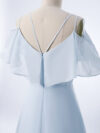 Double Spaghetti Straps V Neck Georgette Bridesmaid Dress with Flouncing Top