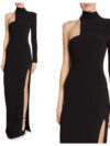 Black High Neck One Shoulder Long Maxi Dress