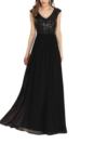 Black Sequins and Georgette Maxi Dress