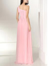 Baby Pink One Shoulder Draped Maxi Dress