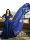 Royal Blue Knotted Pre Wedding Mega Trail Gown