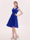 Royal Blue V Drape Midi Dress