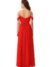 Off Shoulder Drape Knot Bridesmaid Dress