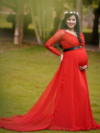 Magnolia Red Maternity Maxi Dress
