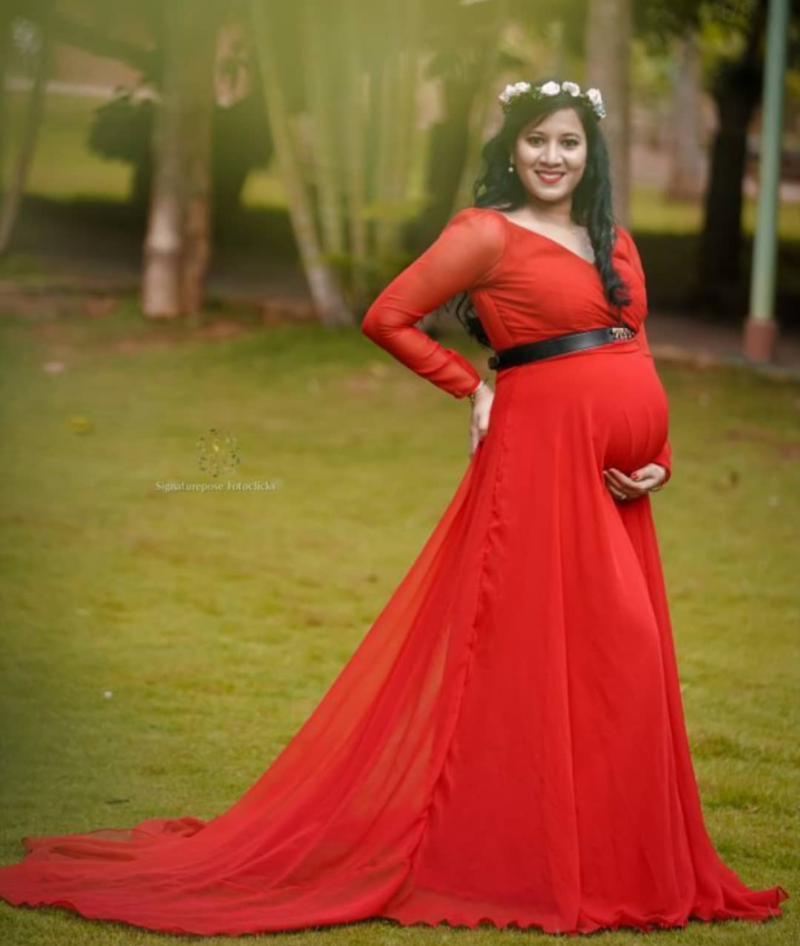 Magnolia Red Maternity Maxi Dress