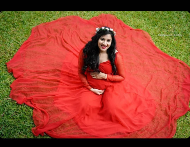Magnolia Red Maternity Maxi Dress