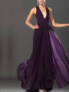Draped Purple Maxi Dress