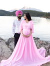 Pink Mega All Round Flared Maternity Gown
