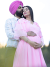 Pink Mega All Round Flared Maternity Gown