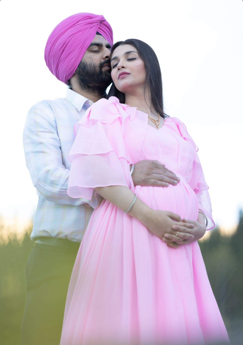 Pink Mega All Round Flared Maternity Gown