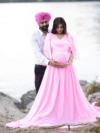 Pink Mega All Round Flared Maternity Gown