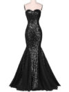 Black Bodycon Sequins Party wear Gown